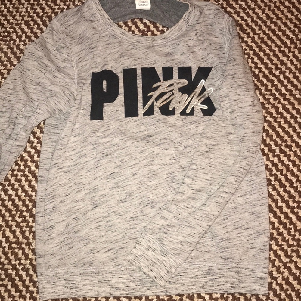 NWOT PINK grey long sleeve sweater